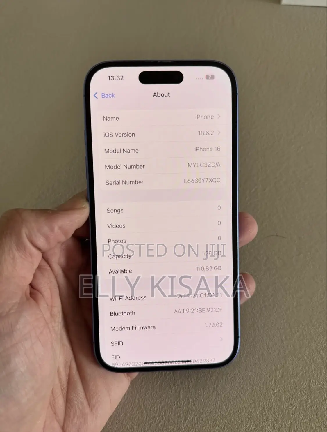 New Apple iPhone 16 128 GB Blue