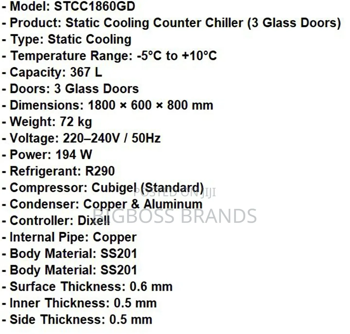 Counter 367 Liters Fridge 3 Glass Doors Stcc1860gd Counter Chiller