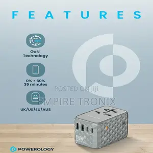 Powerology Universal Multi-Port Travel Adapter Pd 65w