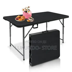 Black Plastic Folding Table 120cmto 60cm