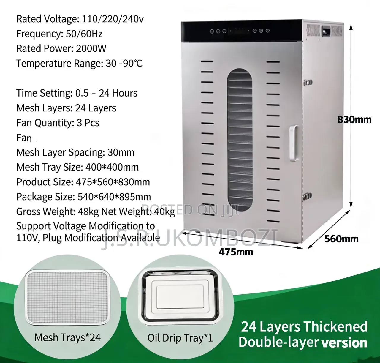*Digiwave Commercial Food Dehydrator 24layers