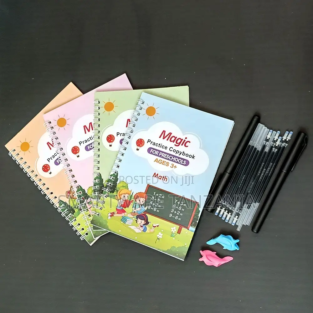 Magic Practice Copybook 4-book Preschool Set With Pen Grips
