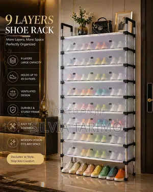 9-Layer Portable Shoe Rack – Large Capacity Organizer