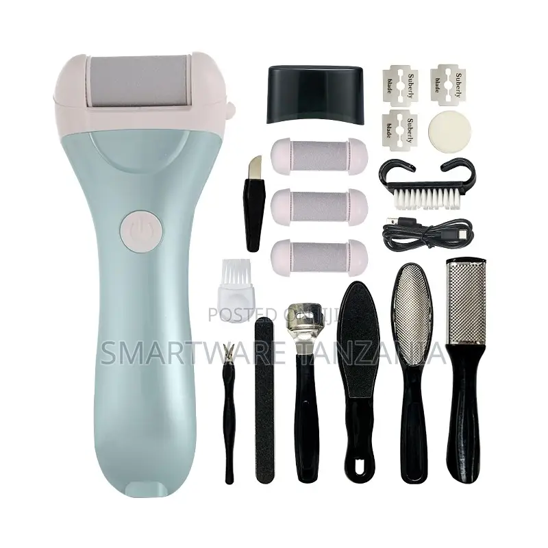 Electric Foot File Callus Remover Pedicure Kit Mint Green