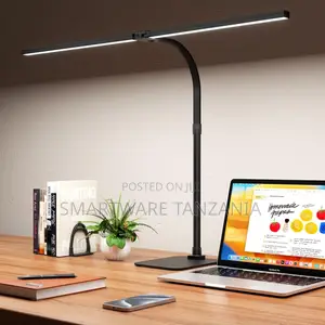 Double Bar Led Desk Lamp With Base Dimmable Office Study