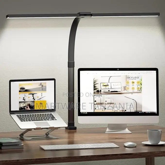 Wide Dual Bar Led Clamp Desk Lamp Dimmable Eye Care Office