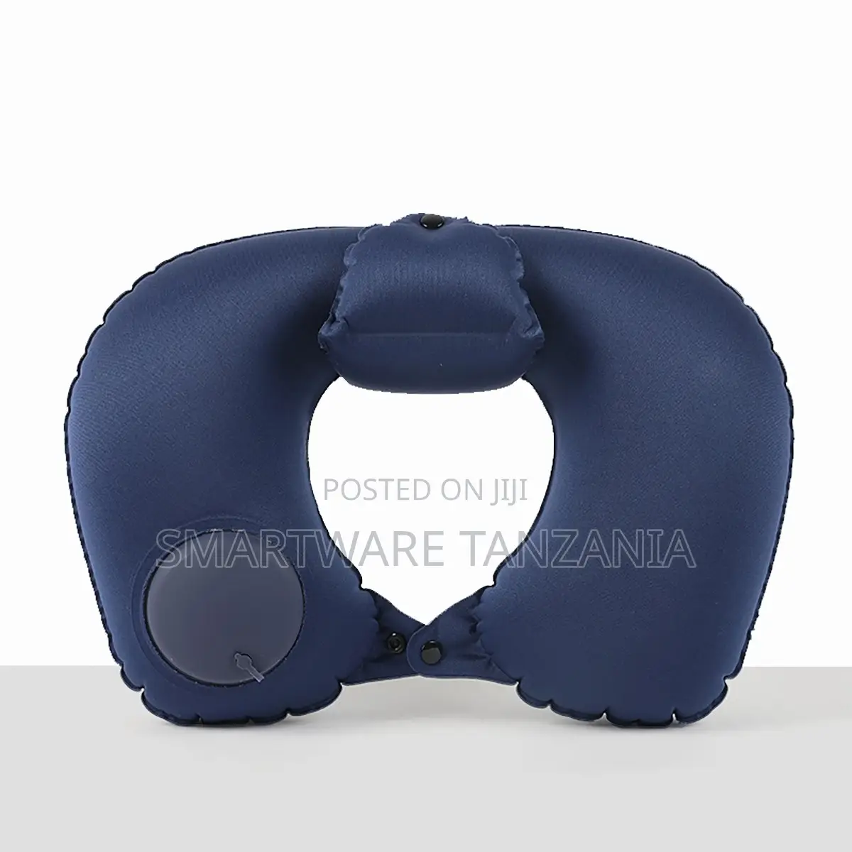 Navy Blue U-shape Travel Pillow With Chin Support Pad