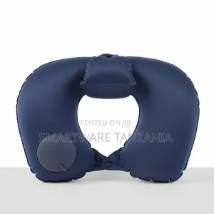 Navy Blue U-shape Travel Pillow With Chin Support Pad