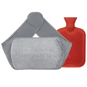 Grey Plush Waist Wrap Hot Water Bottle Set For Back Pain