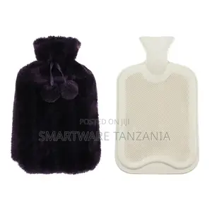 Deep Purple Faux Fur Hot Water Bottle and Cover Set