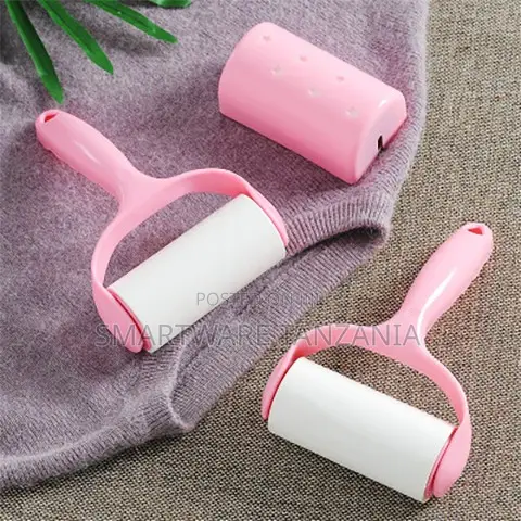 Pink Sticky Lint Roller Set With Travel Size Refill Roller
