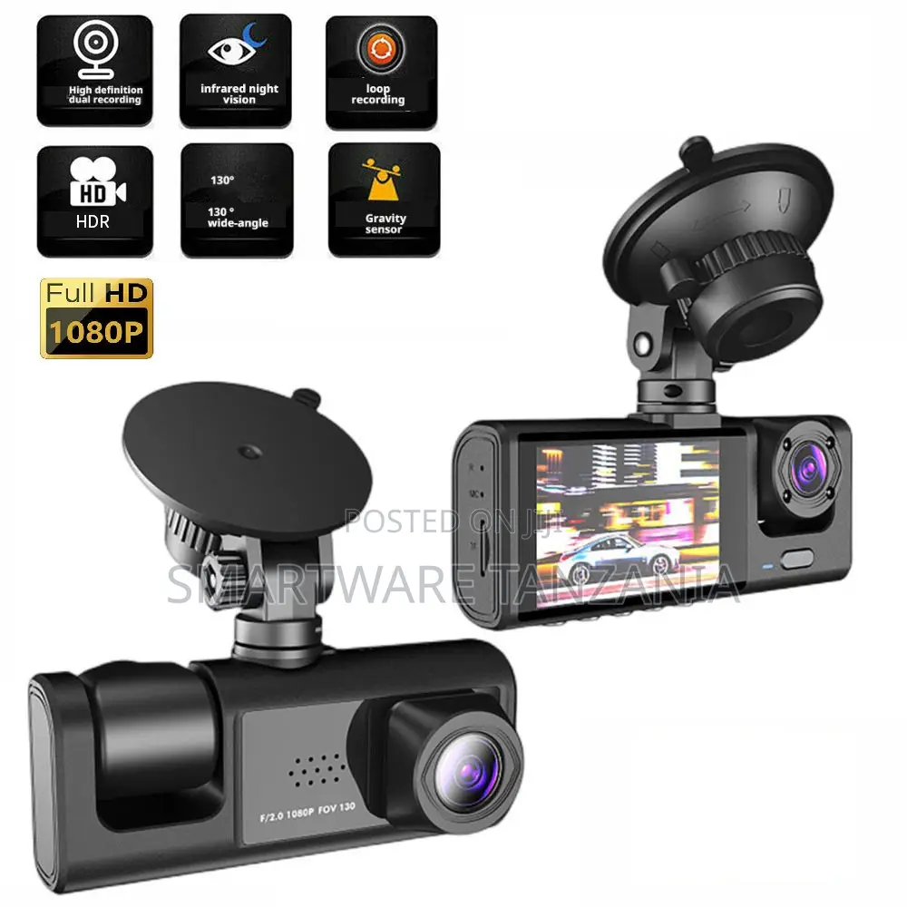 Dual Lens 1080p Dash Cam With Night Vision HDR Loop