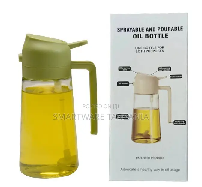 Sprayable Pourable Glass Olive Oil Bottle Dispenser Set