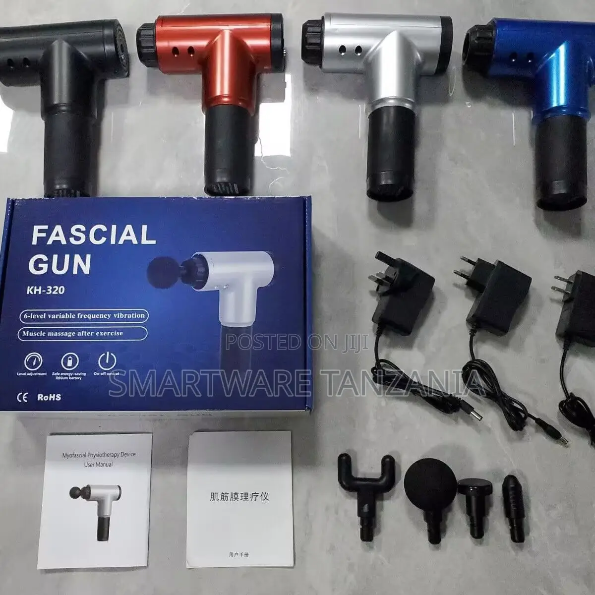 Kh-320 Fascial Gun Massage Device 6-speed With 4 Heads