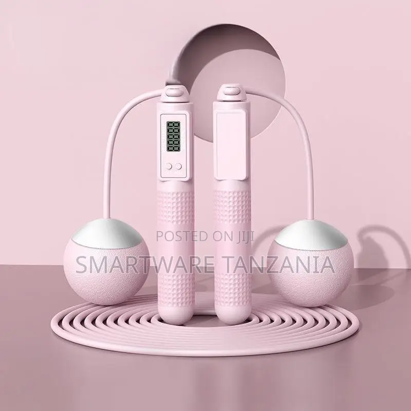 Pink Digital Counter Jump Rope With Cordless Ball Option