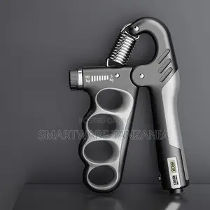 Grey Adjustable Hand Grip Strengthener With Rep Counter