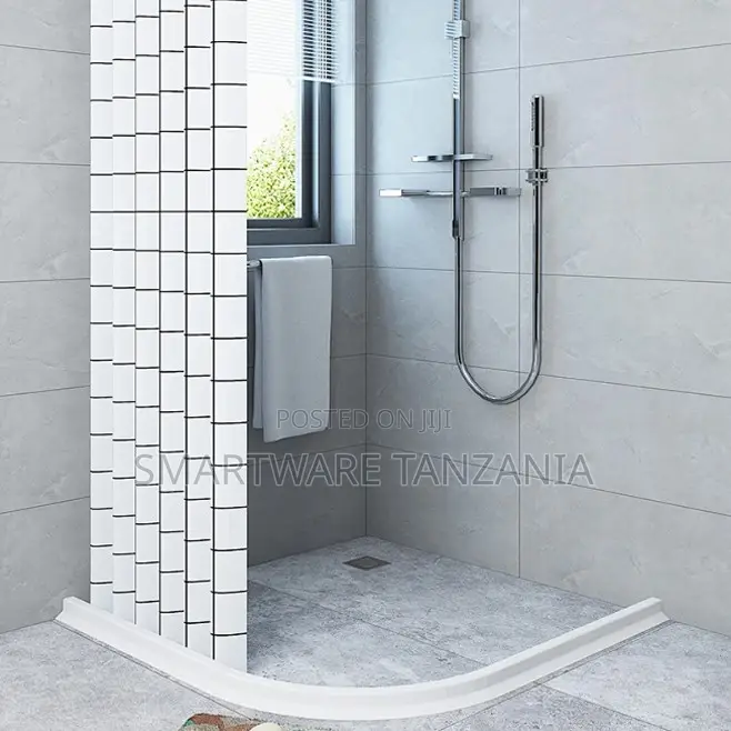 White Corner Shower Water Dam Strip L-Shape Containment (3 Meter)