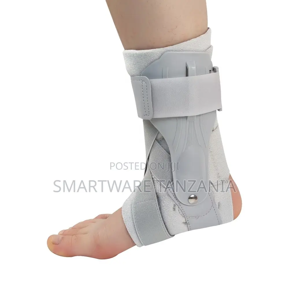 Grey Ankle Foot Brace Rigid Lateral Shell Velcro Closure