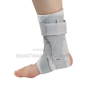 Grey Ankle Foot Brace Rigid Lateral Shell Velcro Closure