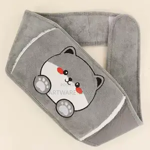 Cute Cat Hot Water Bottle Waist Wrap Plush Heating Pad Grey