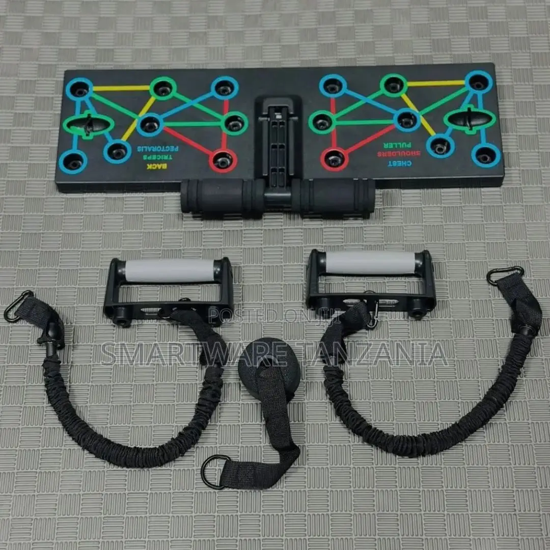 Push Up Board With Resistance Bands Complete Home Gym Set
