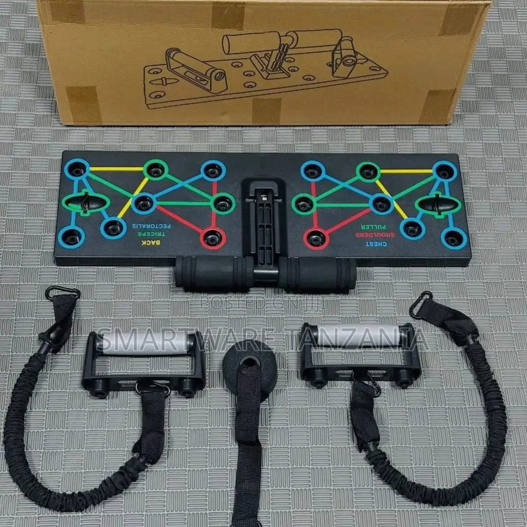 Foldable Push Up Board Resistance Band Set Home Chest Gym