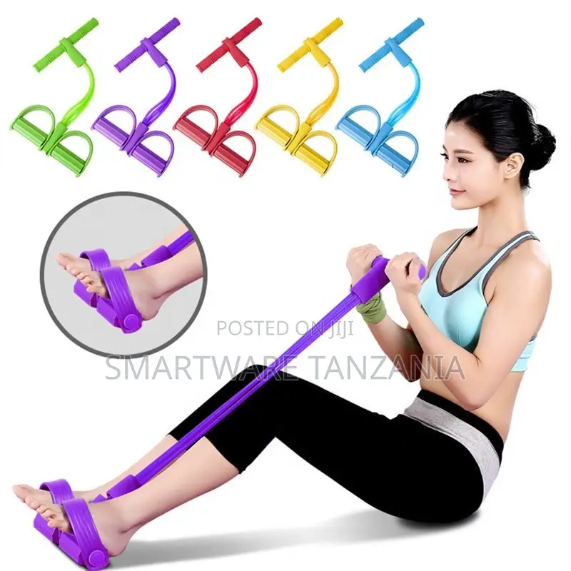 Sit Up Pull Rope Elastic Foot Pedal Band 5 Colors Women Men