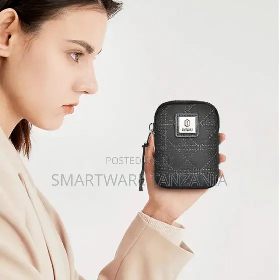 Wiwu E-pouch Mini Navy Blue Leather Accessories Zipper Pouch