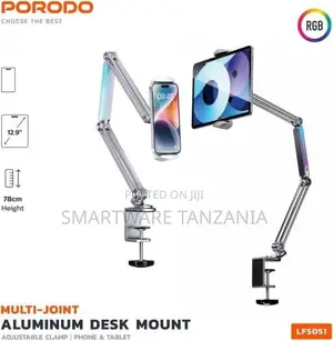Porodo Lfs051 Rgb Aluminum Desk Mount For Phone And Tablet