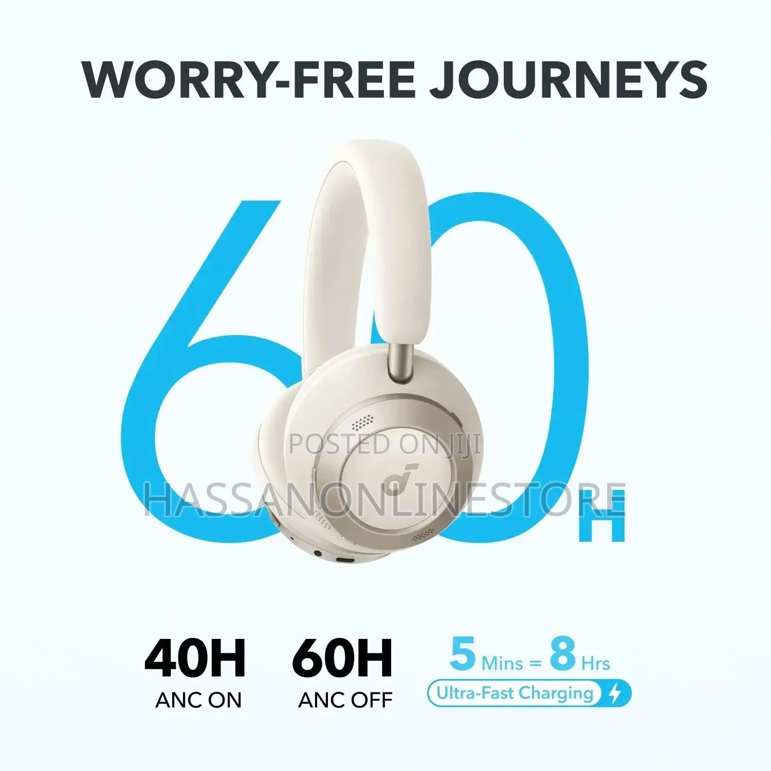 Soundcore by Anker Space One Pro Wireless Headphones Cream White
