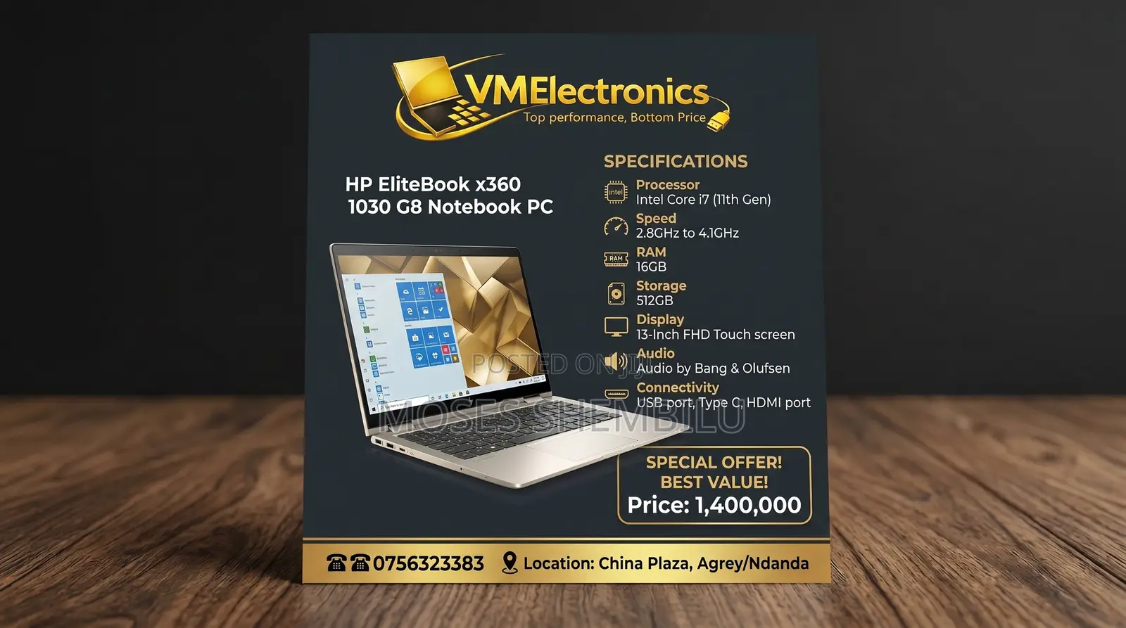Laptop HP EliteBook x360 1030 G8 16GB Intel Core i7 SSD 512GB