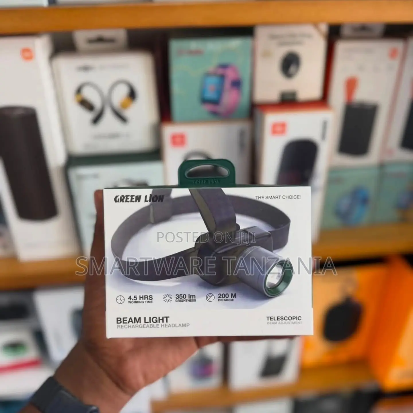 Green Lion Rechargeable Headlamp Beam Light 350 Lumens