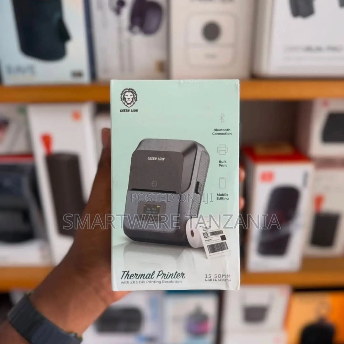 Green Lion Portable Thermal Printer With Bluetooth And Label Support