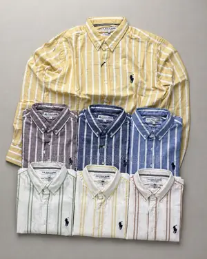 Strip Linen Shirts Polo Lacoste Brands Collection