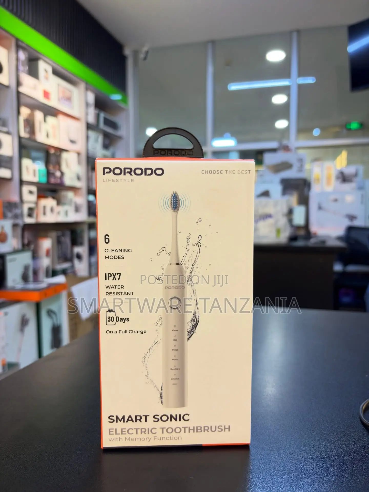 Porodo Smart Sonic Electric Toothbrush 6 Modes Ipx7 Waterproof Design