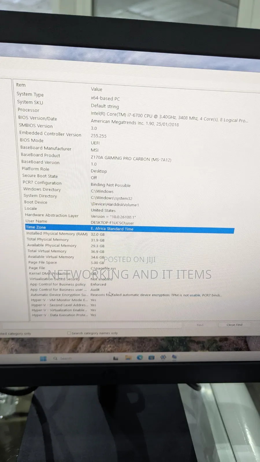 Gigabyte GA-H110MSTX-HD3-ZK 32GB Intel Core i7 SSD 256GB
