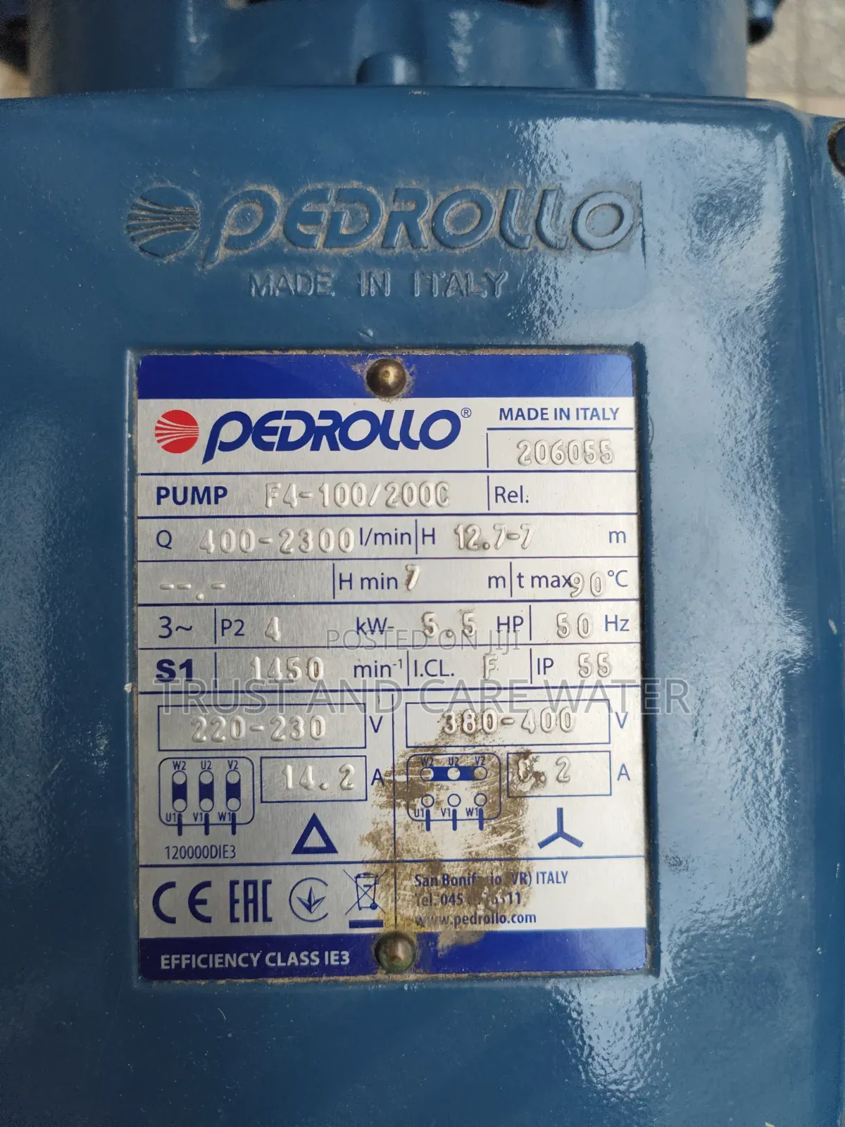 Pedrollo Surface Pump 5.5hp(3inch×4inch) F4-100-200c