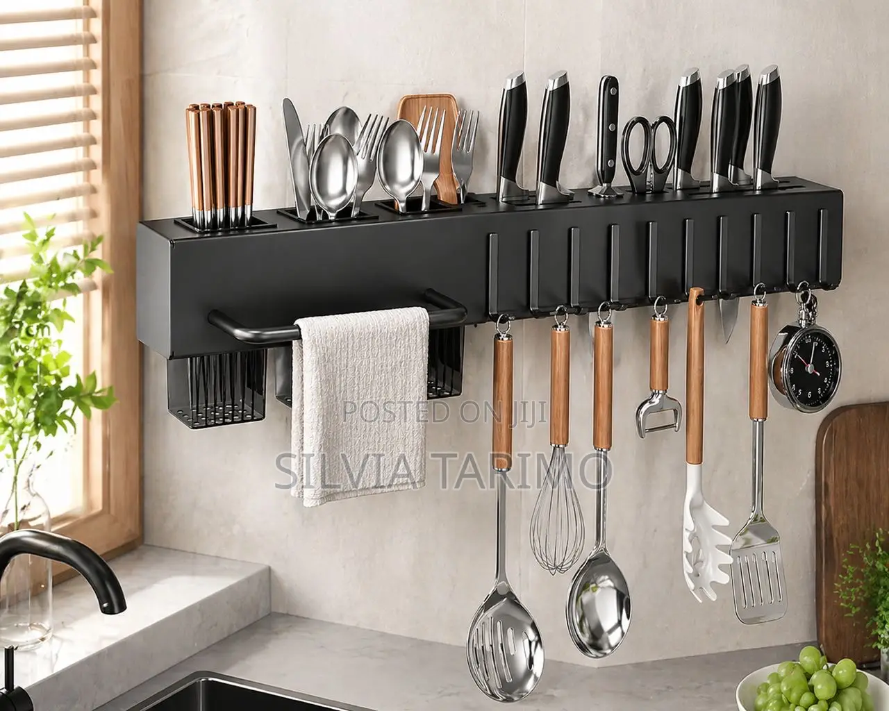 Kitchen Wall Mount Utensils Rack (60cm)