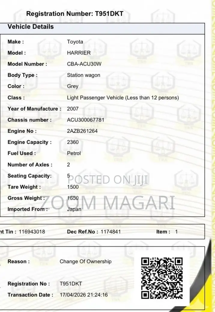 Toyota Harrier 2007 Gray