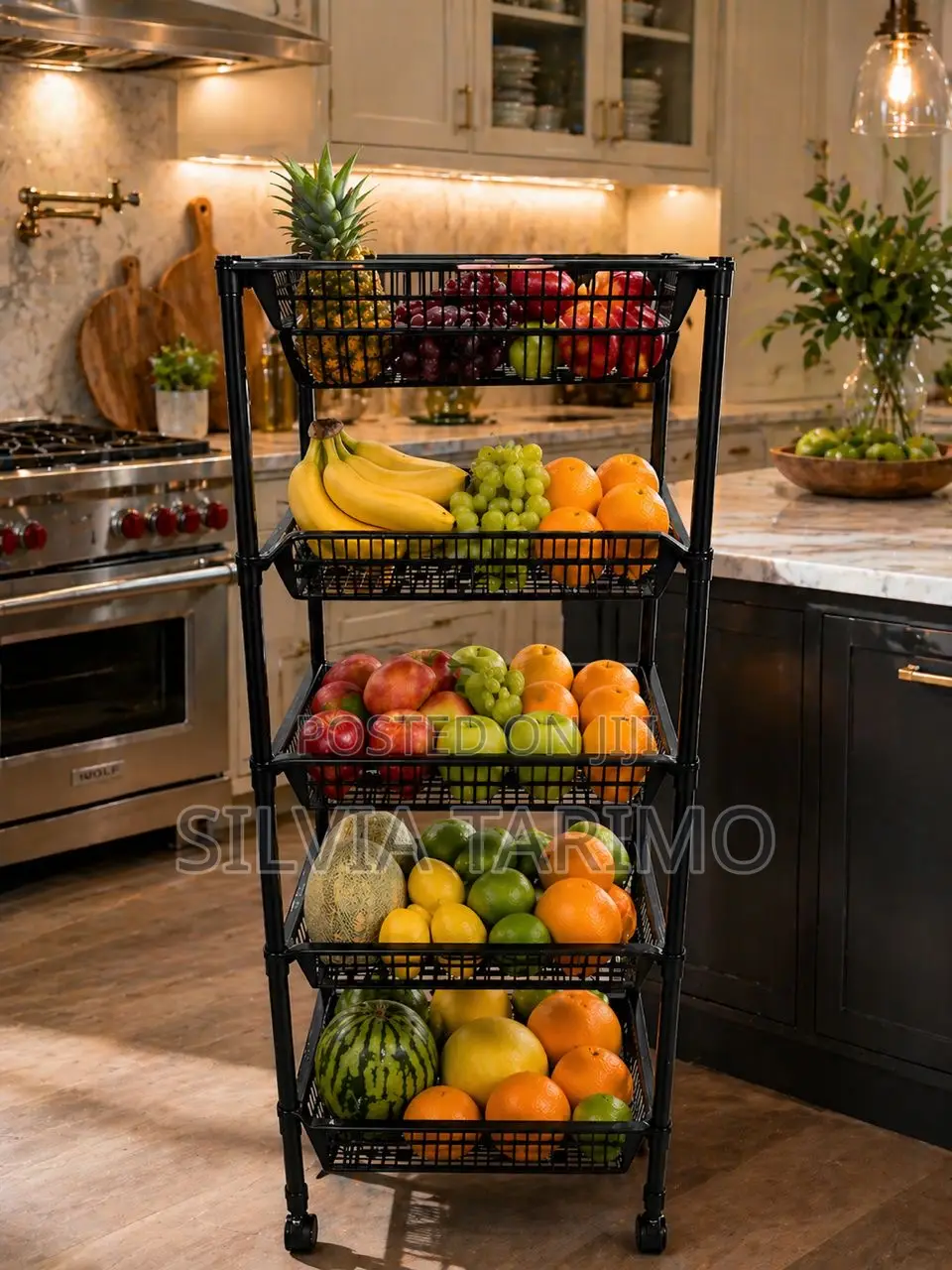 5-Tier Multi-Functional Kitchen Storage Rack With Wheels