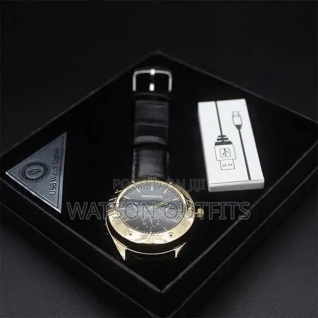 Men's New and Original Leather Straps Watches With Fire Lighter Nicely