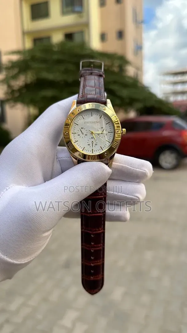 Men's New and Original Leather Straps Watches With Fire Lighter Nicely