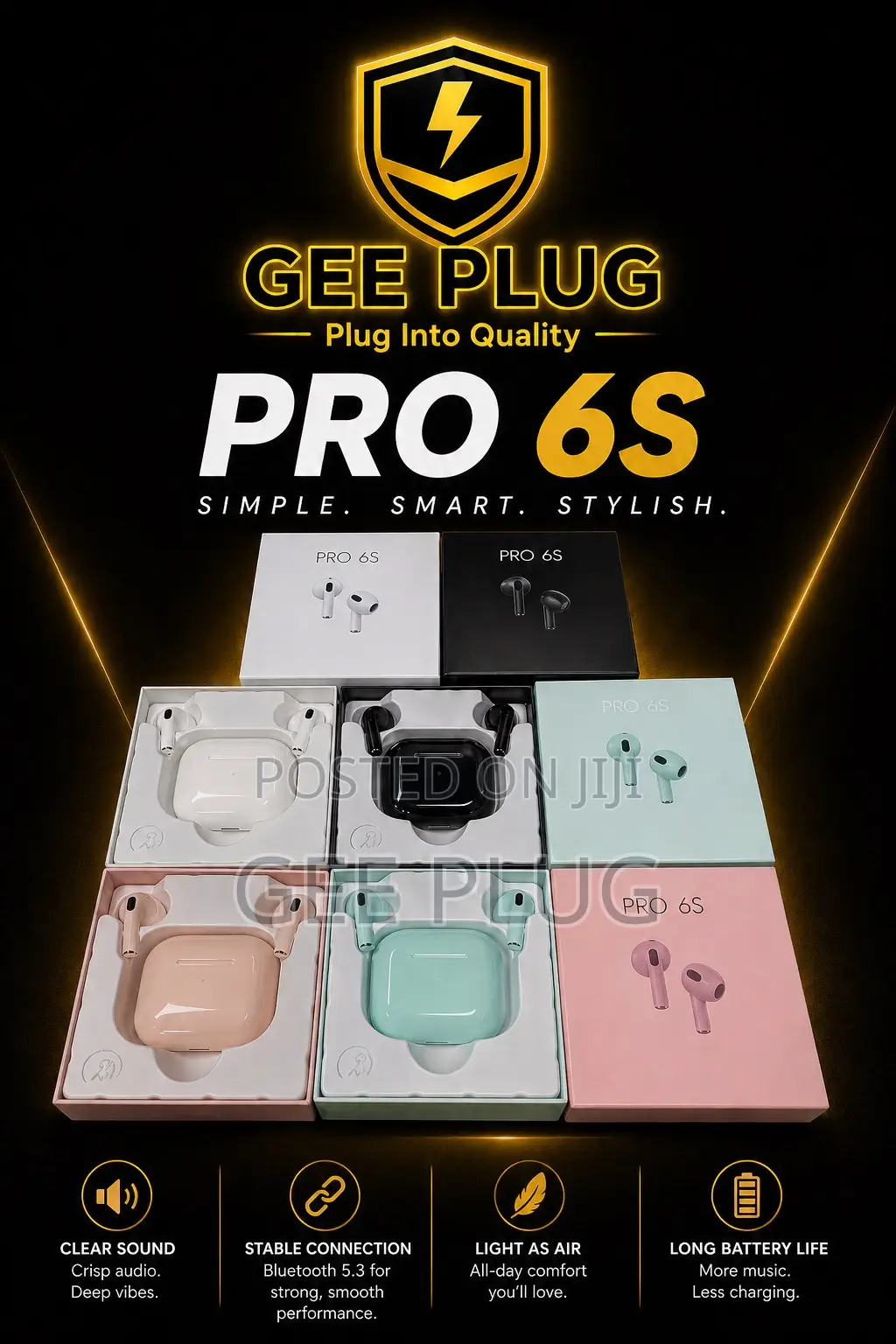 Pro 6s Wireless Earbuds Bluetooth 5.3 | Sound Kali