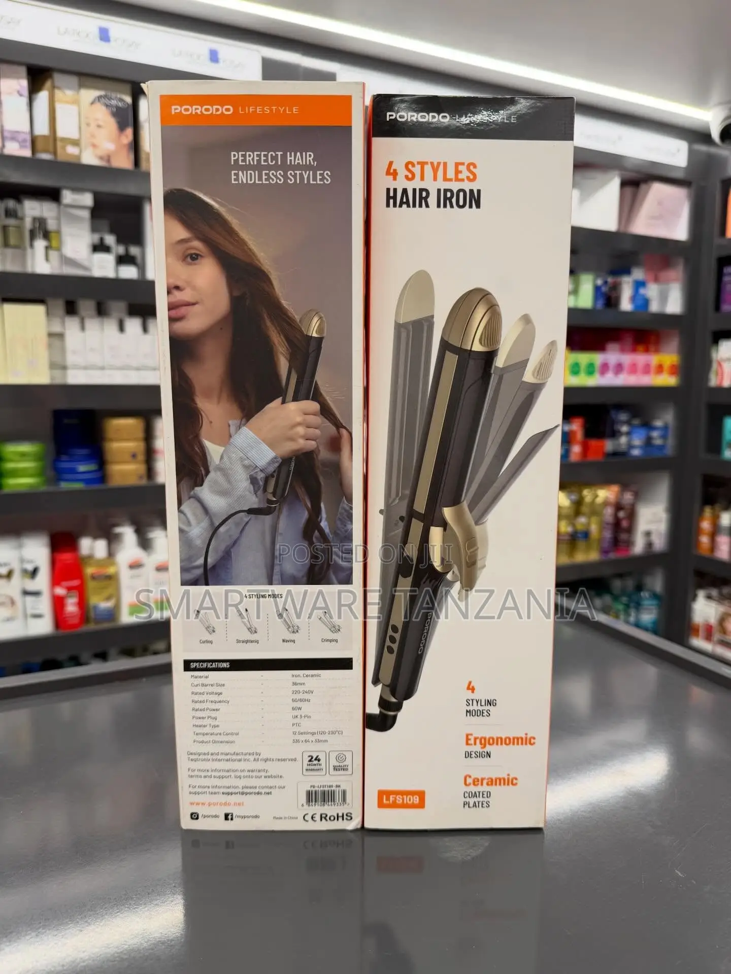 Porodo Lifestyle 4 Styles Hair Iron Ceramic Coated Styling Tool