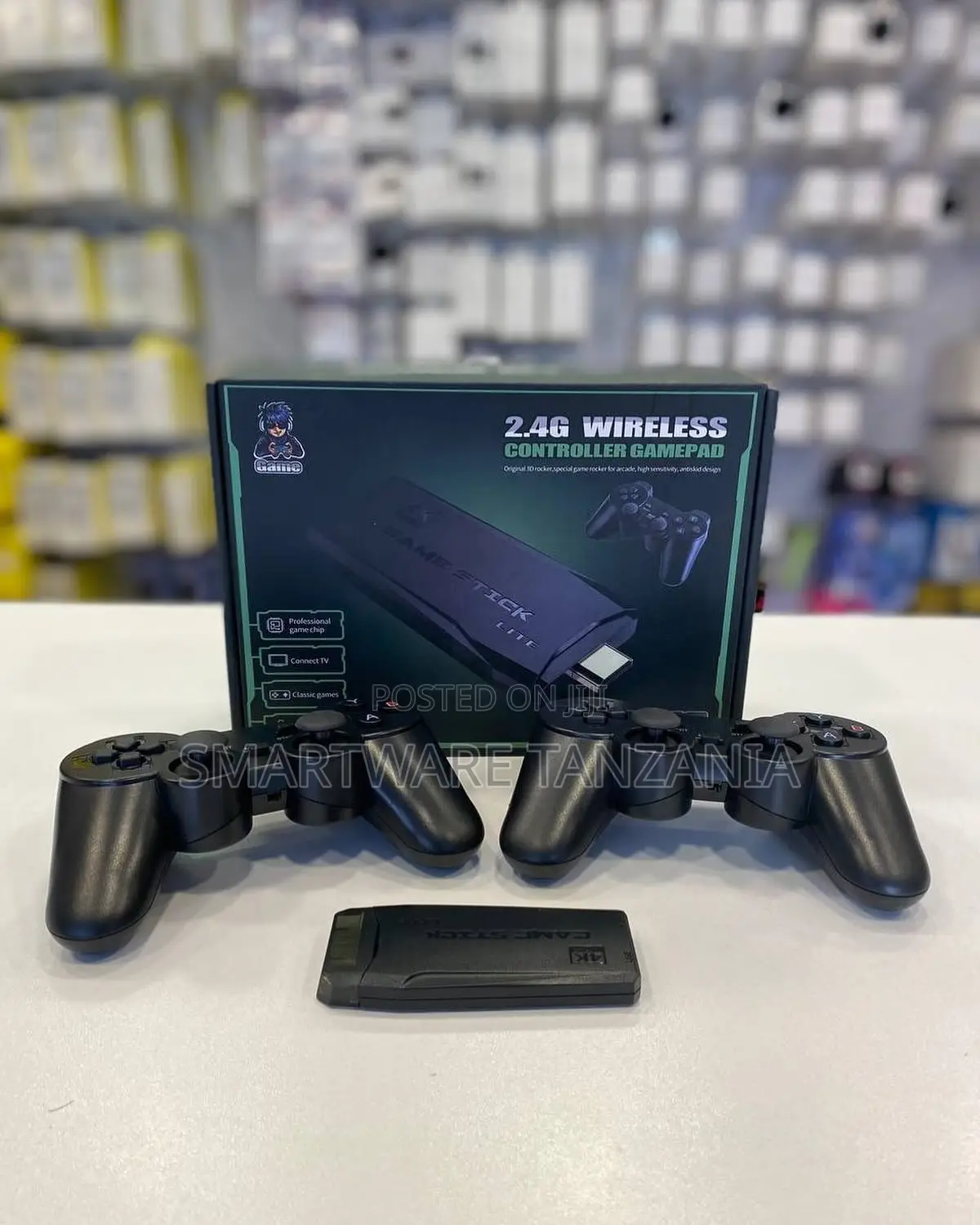 Wireless 2.4g Game Stick Console With Dual Controllers Retro