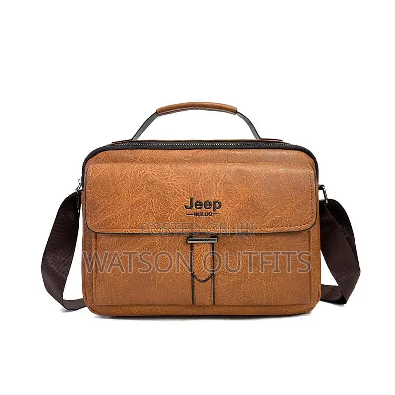 Genuine Leather Materials Men's Classic Bags Jeep Smartly Branded
