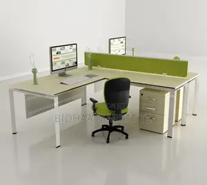 (Shaped Office Desk Hiko Poa Sana.