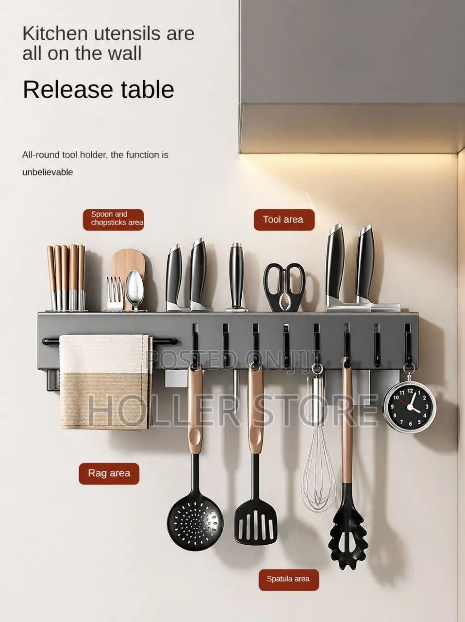 Kitchen Wall Mounted Utensil Rack