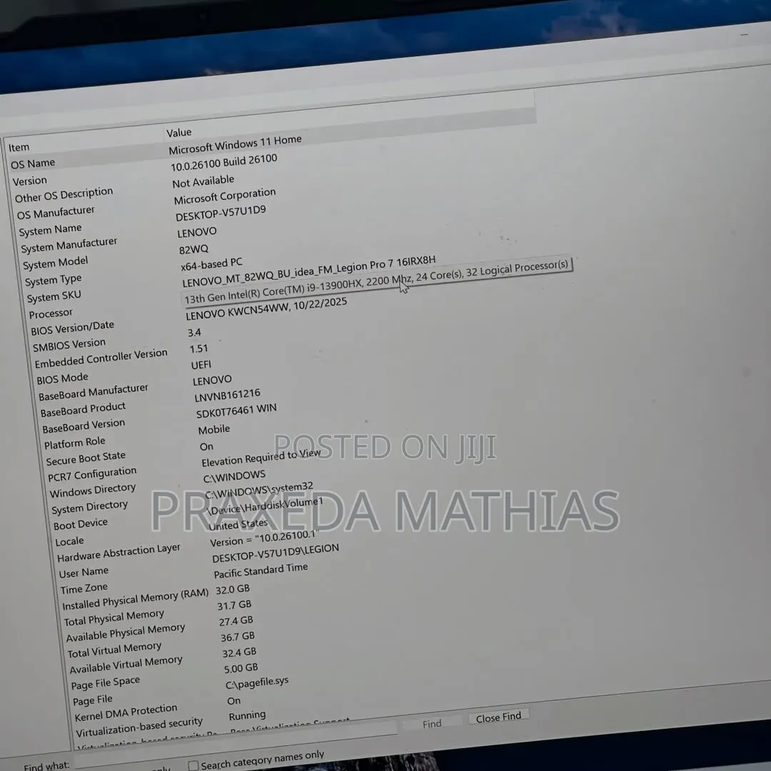 New Laptop Lenovo Legion Pro 7 32GB Intel Core i9 SSD 1T