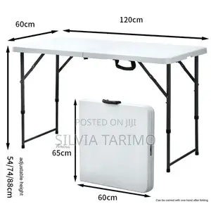 Foldable Adjustable Table 120×60cm – Portable Multi-Purpose